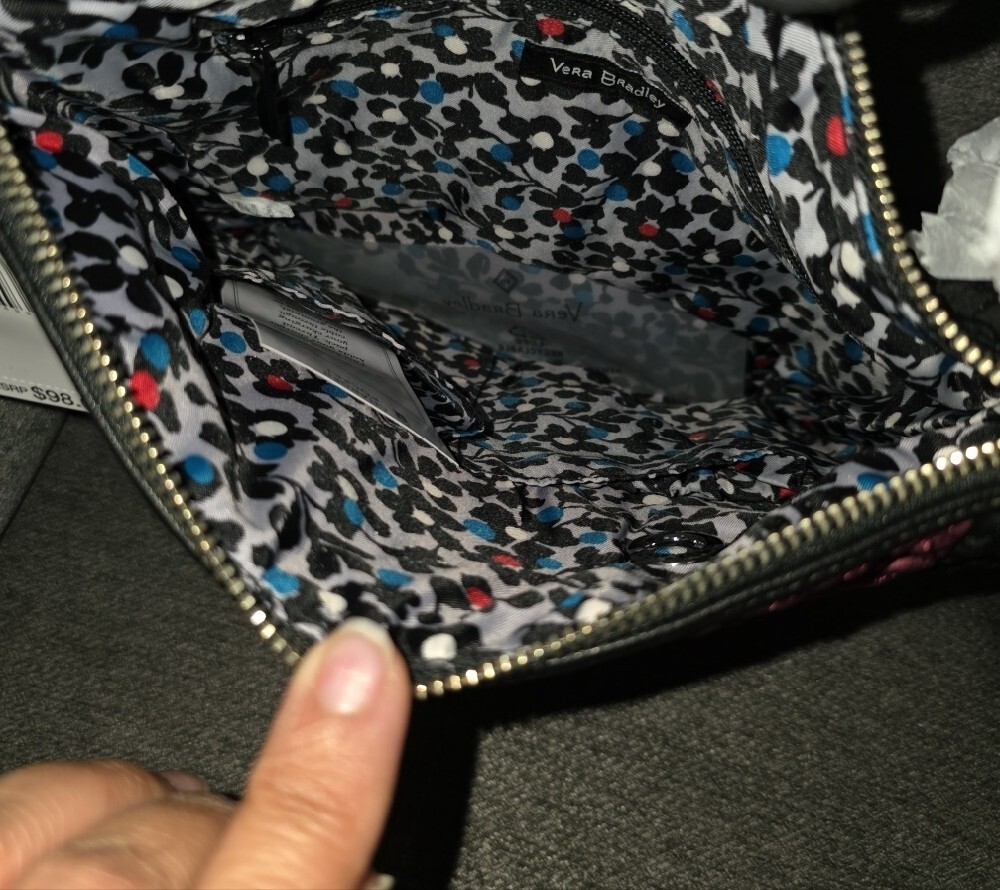 Vera Bradley Carson Mini Hobo Crossbody in Black, Pink, Purple, Blue - Picture 3 of 8
